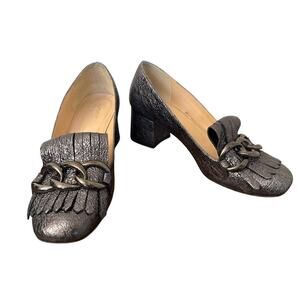 Summit by White Mountain Julia Pewter Italian Leather Heels Size 41